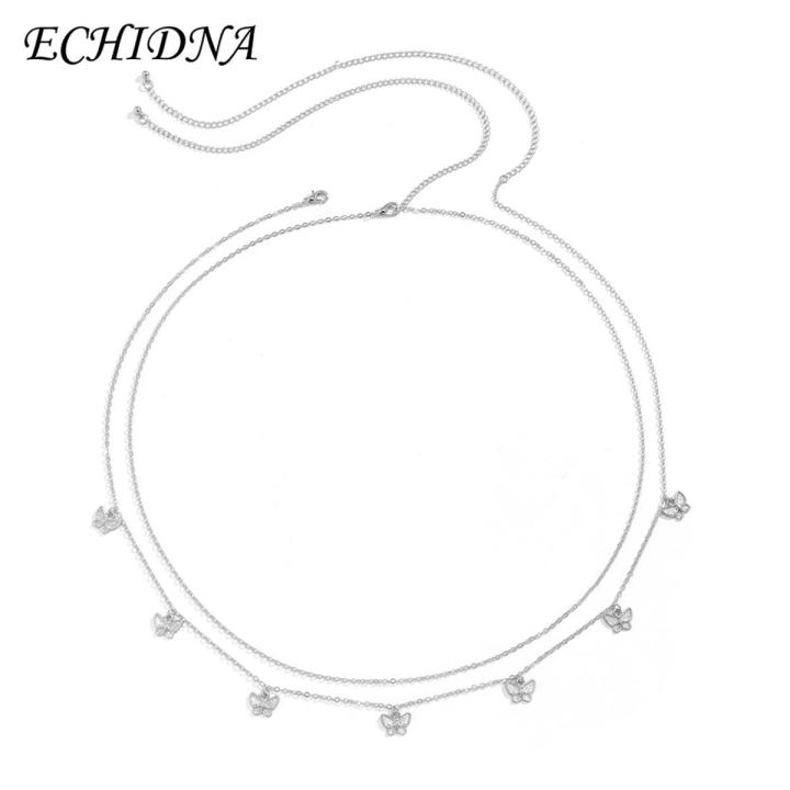 ECHIDNA Body Chains Bright Luster Multilayer Tassels Waist Belly Chain