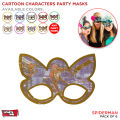 Cartoon Characters 6 Pcs Cosplay Masks For Birthday Party Children Masquerade Cosplay Eye Masks For HBD & Theme Parties School Function and Party Eye Mask Cartoon Theme Baby Boss Baby Sharkk Cars Co-Co - Melon Frozen HBD Jungle Safari Spiderman Unicorn. 
