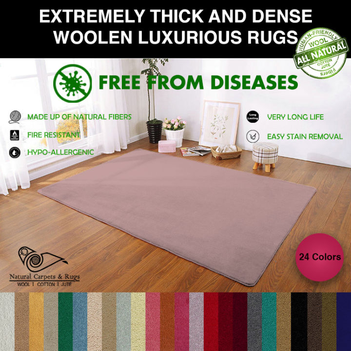 Natural Woolen Carpets and Rugs made of pure Wool for Living Room Rug, Dimension 3' x 5' / 4' x 6' / 6' x 9'