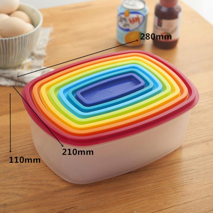 Food%20Storage%20Container%20Rainbow%20Colored%20Storage%20Boxes%207pcs/Set%20-%20Image%202
