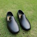 Black Importia Synthetic Leather Loafers For Men. 