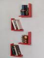 L SHAPE WALL HANGING SHELF RED. 