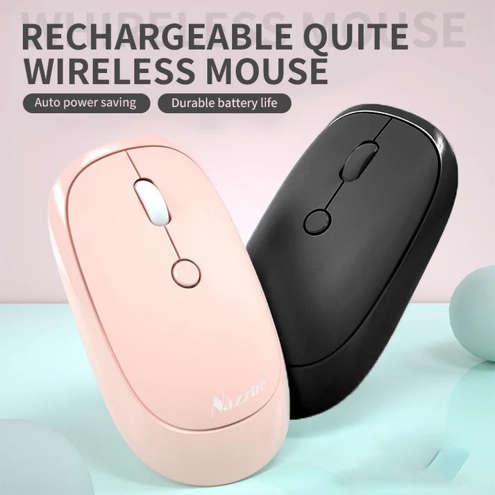 Pink Mouse Silent Wireless Mouse 2.4GHz Rechargeable Computer Mouses Gamer Wireless Gaming Mouse Cute Home Office Desktop Mice
