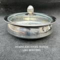 Steel Handi with Glass Lid For Serving 1 KG | Steel Handi. 
