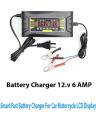 12V 6A Smart Fast Battery Charger For Car Motorcycle LCD Display. 