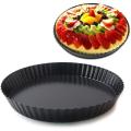 One piece pizza tray, bread cake tray Baking Tray Lace Baking Bottom Mold Household Oven Making Pizza Cake Bread Tray Black 11 inch. 