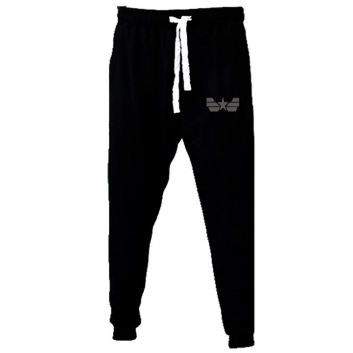 New Black Jogging Trouser Star Logo Print Narrow Bottom Slim Fit