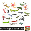 Reptile Rubber Insect Animal Toys For Kids Boys Girls Baby - Wild Jungle Animals Figure Bugs Toy Set - Crocodile Worm Frog Lizard Alligator Dinosaur Mouse Dinosaurs. 