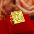 Gold shop with 999 24k real gold ring men's fortune adjustable 24 K 5D real gold ring smooth sailing domineering male ring. 