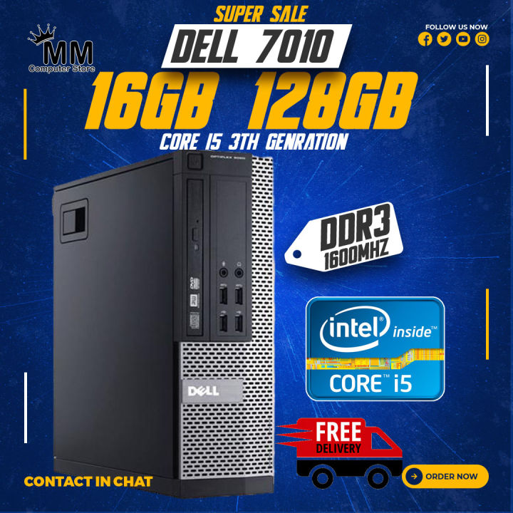 Core i5 3rd Generation With 8GB\12GB\16GB RAM & 128GB SSD Windows 10 Dell Optiplex 7010 SFF Desktop Computer