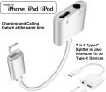 EZone 8-Pin to 3.5mm Audio Headphone Jack Adapter 2-in-1 for iPhone and iOS Devices. 