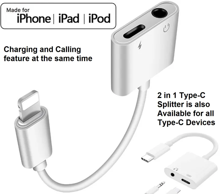 EZone%208-Pin%20to%203.5mm%20Audio%20Headphone%20Jack%20Adapter%202-in-1%20for%20iPhone%20and%20iOS%20Devices%20-%20Image%203