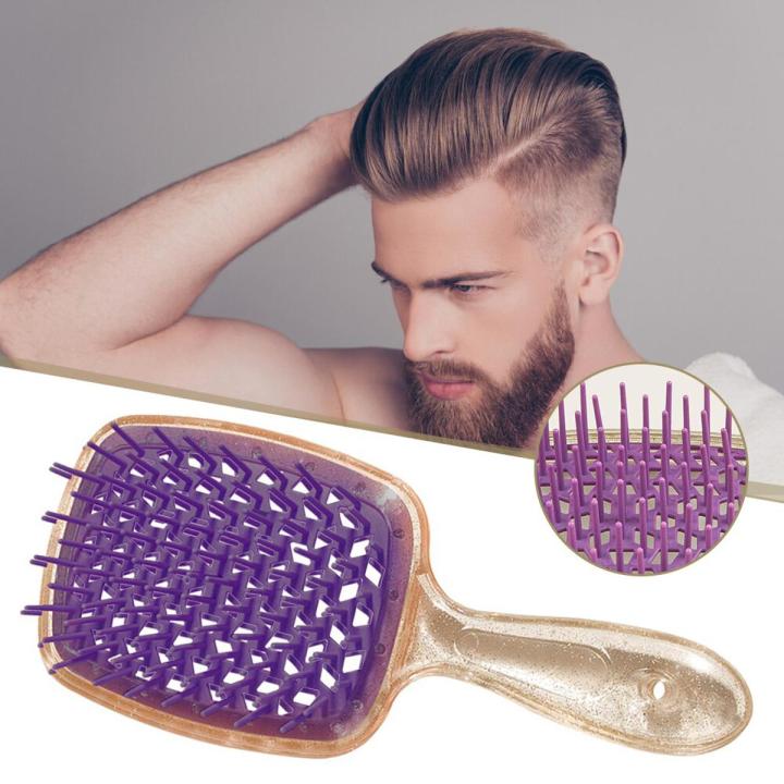 Hollowing Grid Curly Hair Brushes Anti-static Wide Teeth Hair Loss Cleaning Brush Wet And Dry Use Air Cushion Comb Styling Tool