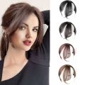 Brown Seamless Synthesis Invisible Hair Extensions Hair Accessories Girl Clip In Forehead Fake Middle-part Bangs Front Side Bangs 3D Eight-character Bangs Synthetic Hairpiece. 