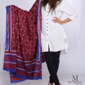 Polyslik Sindhi Ajrak For Women | Ajrak Shawl For Girls | Black & Blue. 