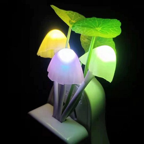 Night Light Romantic Multi Colorful Sensor LED Mushroom Night Light Wall  Lamp Mashroom Lamp , mushroom night switch lamp , Plug sensor lamp |  Daraz.pk