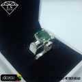 Natural Emerald Stone Ring , Emerald Gemstone Ring , Handmade 925 Silver Zamrud Ring. 