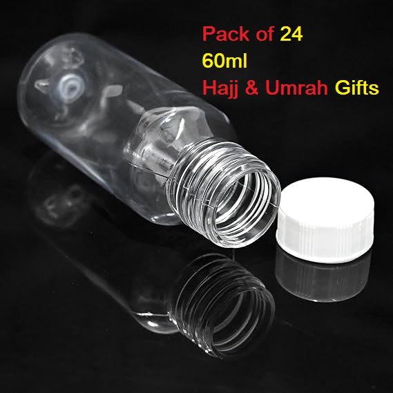 24 Best Aby ZamZam Water Bottles 60ml Hajj Umrah Gift Empty Plastic Bottles Travel Size
