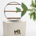 Wall Shelf Round Floating Shelves Sturdy Wood Metal Decorative Shelf for Living Room Bedroom Bathroom Kitchen Office, Color Black -Size 19.6″ Approximately Customize by HB Steel Fixerr. 