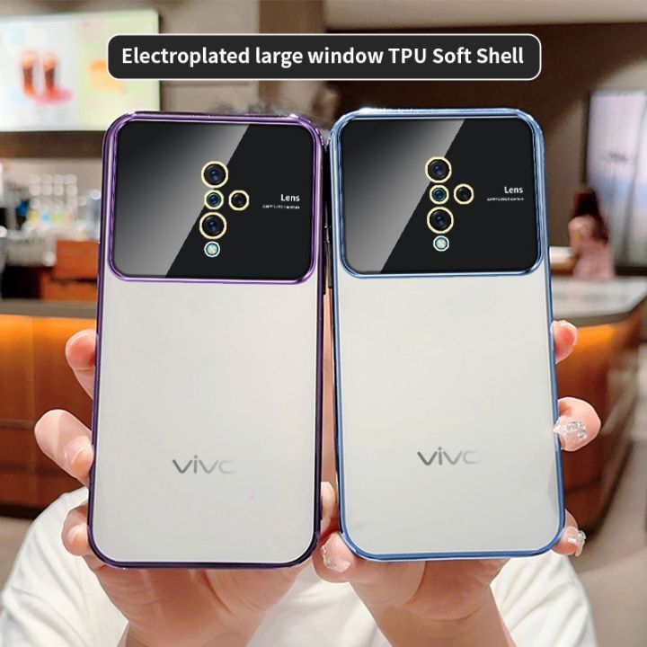 Casing for Vivo S1 Pro case big window The New plating transparent Soft ...