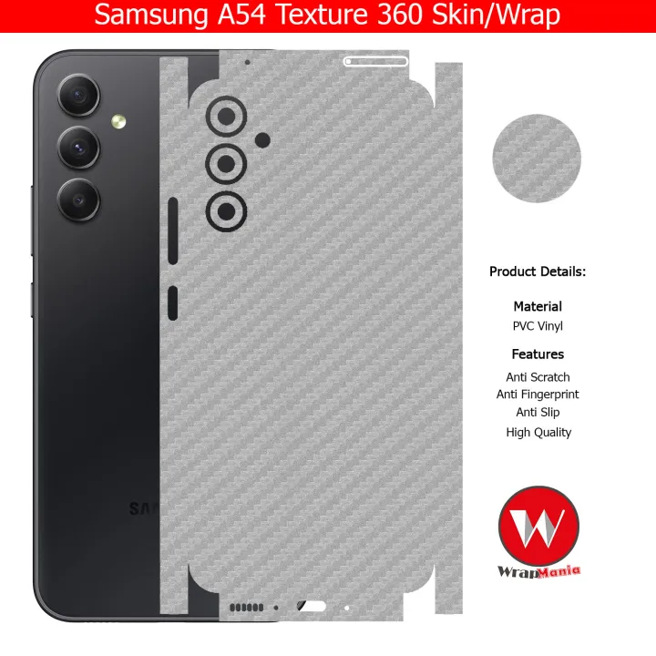 Samsung%20Galaxy%20A54%20Skin/Wrap%20360%20Protection%20Sheet/%20Carbon%20fiber/%20Matte/%20Transparent/%20Lamination%20Back%20And%20Sides%20Included%20Camera%20Skin%20-%20Image%203