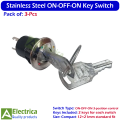 3pcs Stainless Steel Electronic Key Switch ON-OFF-ON Power Control Lock 12×21mm 3 Pin with 2 Keys for DIY & Security by Electrica. 