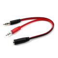 3.5mm Female to Dual Male Audio Y Splitter Cable - Single Pin Headphones Connect With PC (Daraz Like New). 
