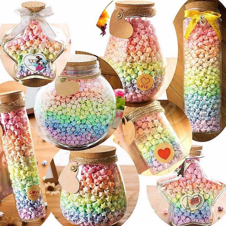 1Bag Luminous I Love You Lucky Star Folding Origami Paper Lucky Wish Star Origami Paper