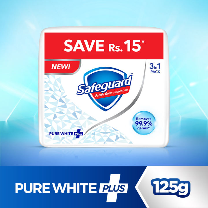 Safeguard Bath Soap Pure White 125gm (Bundle of 3)