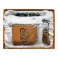 CUSTOMIZE NAME AND PICTURE ENGRAVED WALLET AND KEYCHAIN ALONG WITH PEN AND GIFT BOX PACKING (PERFECT GIFT TO SEND YOUR LOVED ONCE). 