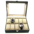 Premium Quality 10 Grids Watch Box PU Leather Watch Display Case Storage Box Organizer Watch Jewelry Display Box. 