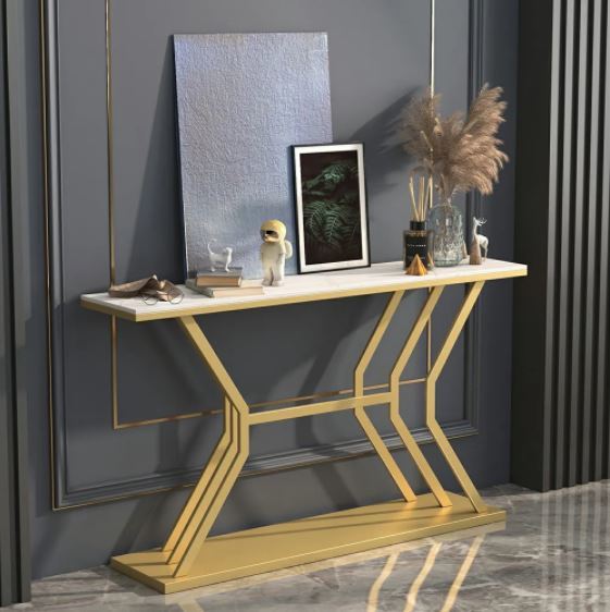 Black%20Modern%20Narrow%20Console%20Table%20with%20Laminated%20Top%20&%20Metal%20Frame%20-%20Image%203