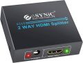 eSynic 4K/30HZ HDMI Splitter 2 Way HDMI Splitter 1 in 2 out HDMI Splitter HDMI 1.4 Hdcp Bypass Splitter HDMI Splitter Dual Monitor Supports 4K& Full HD for HDTV PS4 Blu-ray Player Laptop Satellite etc a245 splitterrrr b. 