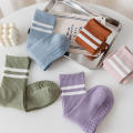 Anti-Slip Yoga Socks Stylish Breathable Lightweight Combed Cotton Socks Stretchable Fitness Accessories Stripe Socks for Yoga Practice Dance Classes Fitness Workouts Pilates Sessions Gym Exercises. 