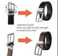 2 in 1 Double Sided Black & Brown Turning Buckle Belt for Men.. 