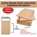 Thick Corrugated Cardboard Hard Sheets 8.5X12 Inches Pack of 20. 