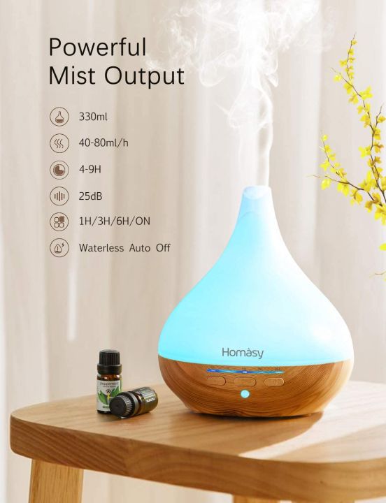 Homasy%20330ml%20Essential%20Oil%20Diffuser,%20256%20S%C3%B3othing%20Light%20Colors%20Whisper-Quiet%20Operation%20Oil%20Diffuser%20with%20Sleep%20Mode%20Design,%20Waterless%20Auto-off%20and%20BPA-free%20Aromatherapy%20Diffuser%20for%20Office,%20Home,%20Yoga%20-%20Image%204