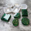 5Pcs/Set Keychain Silicone Mold Set Round Rectangle Pendant Making Mould. 