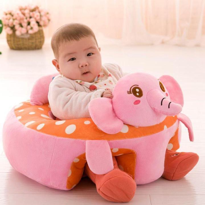 Pink Elephant Stuffed Plush Sofa Baby Seats Children Sofa Support Seat Learning Training Cushion Baby Carrier