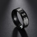 Finger Ring Luxury Jewelry Gift Stainless Steel Roman Number Print Men Band for Prom. 