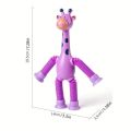 Telescopic Giraffe Suction Cup Toy, Fun Educational Stress Relief Toy for Kids, Pop Stretchable Giraffe's Leg Fidget Toy. 