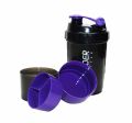 Imported Protein Shaker Bottle, Leak Proof Shaker Bottle for Protein Mixes,16oz 3 Layer Twist Off Shaker Cup with Pill & Supplement Storage, Gym Sports Shaker Water Bottle for Protein Powder. 