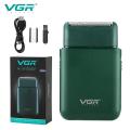 VGR V-390 Professional Electric Ultra Thin Shaver Rechargeable Razor for Face Care Beard Trimmer Reciprocating Blade with USB Travel Shaver, Men's Electric Razor, Electric Shaver - Green. 