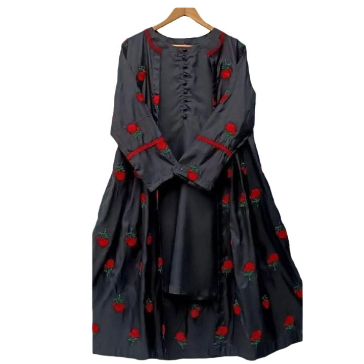 Stylish%20Collection%20Stitched%20Embroidered%20Flower%20Gown%203Pc%20Dress%20-%20Perfect%20For%20Trending%20Women%20And%20Girls%20-%20Image%202