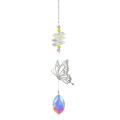 Crystal Windchimes Sun Catcher Silver Butterfly Hanging Pendant Jewelry Rainbow Chase Home Garden Window Curtain Wedding Decora. 