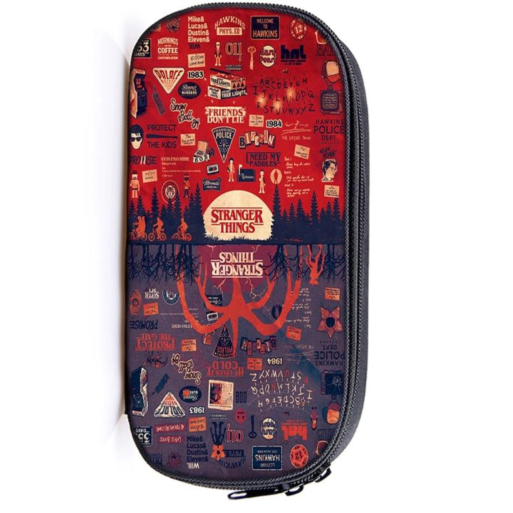 【happy one】Stranger Things 3 Kids Pencil Bag Students Boys Girls Multifunction Bag Pencil Fashion Pen Bag Gift Back School