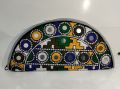 Traditional Half Moon Shaped Clutch Purse Size 9x5 Inches Hand Made Embroided Mirror Work Pakistani Sindhi Handicraft for Females. 