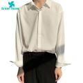 Green Home Fall Shirt Loose Lightweight Korean Style Men Shirt. 
