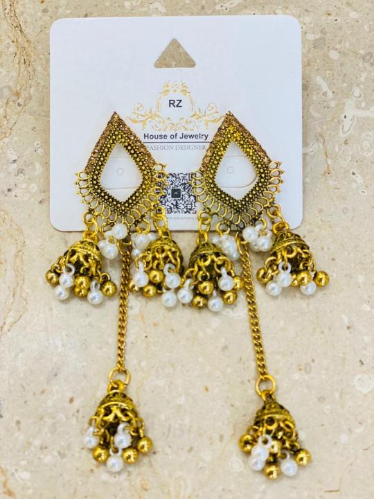 Fashionable%20stylish%20design%20long%20chain%20%20jhumkia%20style%20earings%20,%20woman%20earings%20,%20ladies%20new%20style%20earing,woman%20jhumkiay%20-%20Image%203
