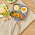 Techmanistan Mini 9x9cm Non-Stick Egg Frying Pan with Wooden Handle, Multi Grids Pancake Pan, Multi Egg Frying Pan Divider Fry Pan. 